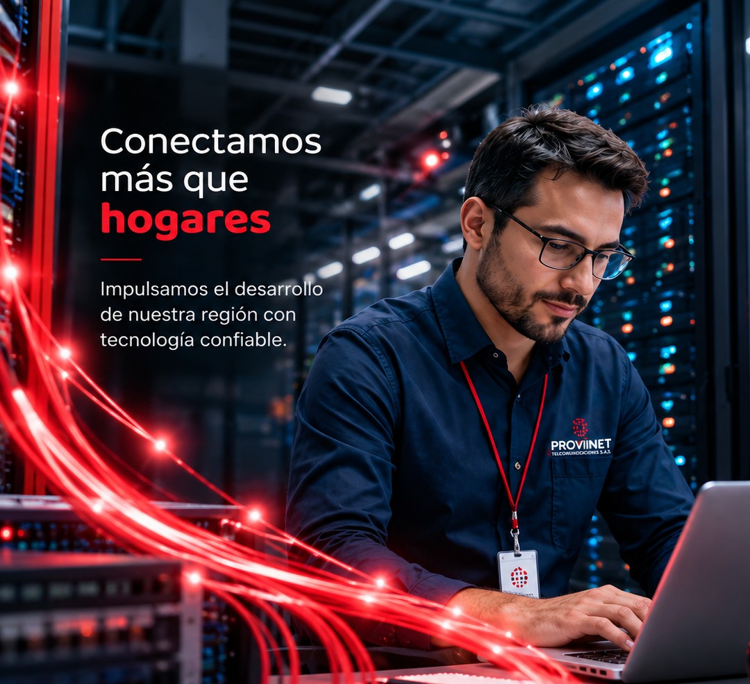 Ingeniero de Provinet en el centro de datos, conectando más que hogares