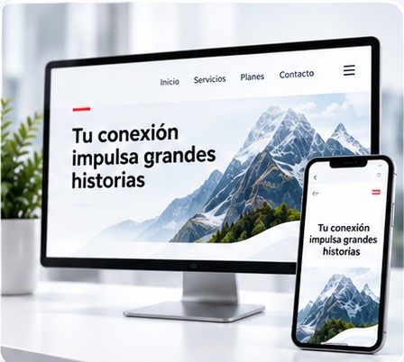 Sitio web responsive de Provinet en computador y celular