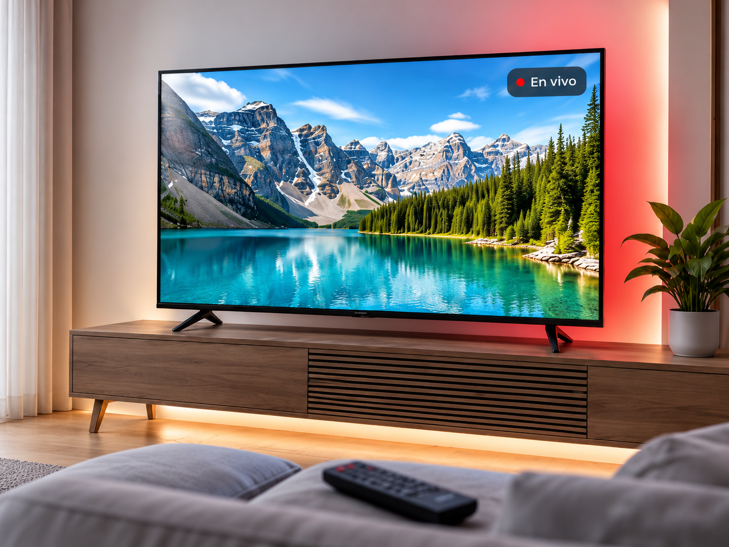 Televisor con señal digital Provinet en una sala de estar